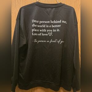 You Are Enough Black Sweater Love Sweatshirt with Inspirational Quote Large EUC